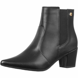 Bota Feminina GiGiL Bico Fino Cano Curto Saltinho Salto Baixo Médio Elástico Blogueira Moda Atual Confortável