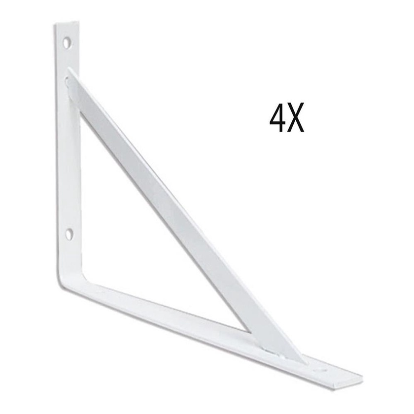 4x Suporte Mao Francesa Prateleira 25cm Parafusos Buchas Fl