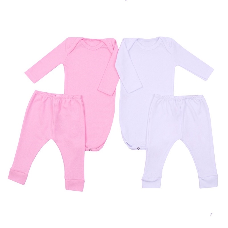 Kit 4 Peças Bebê Body e Mijão 100% Algodão Menina ou Menino