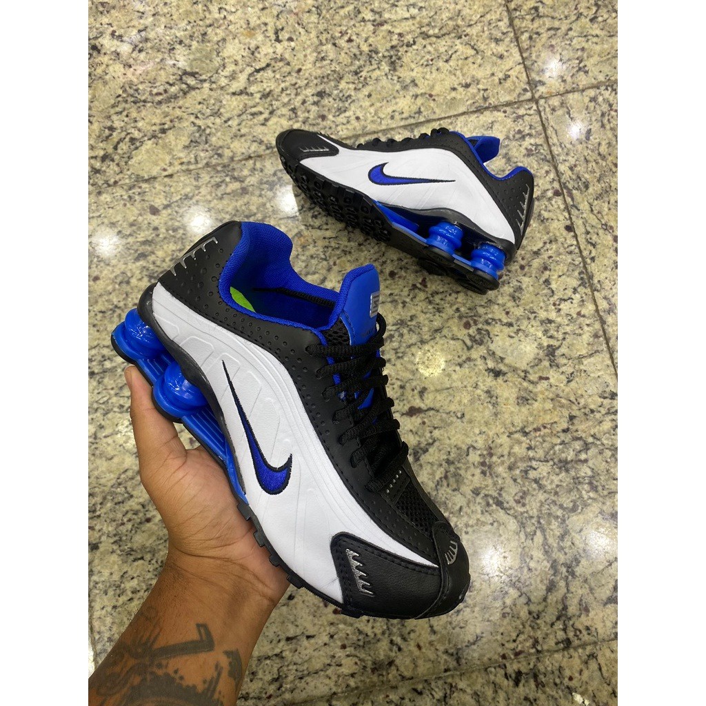 Tenis nike best sale shox masculino azul