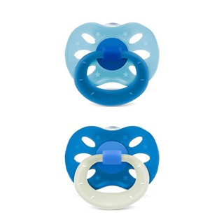 Kit 2 Chupetas Extra Air Brilha No Escuro 6m+ Azul - Lillo
