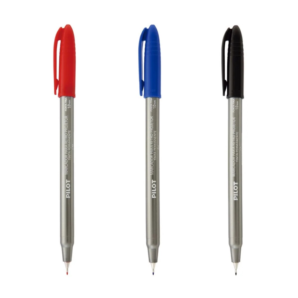 Marcador Retroprojetor 1.0 mm (Azul Preto Vermelho) - Pilot | para CD e DVD em Oferta na Shopee