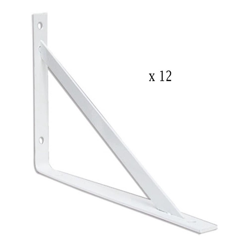 Suporte Mao Francesa Prateleira 20cm Kit com 12un + Parafusos Buchas Fx
