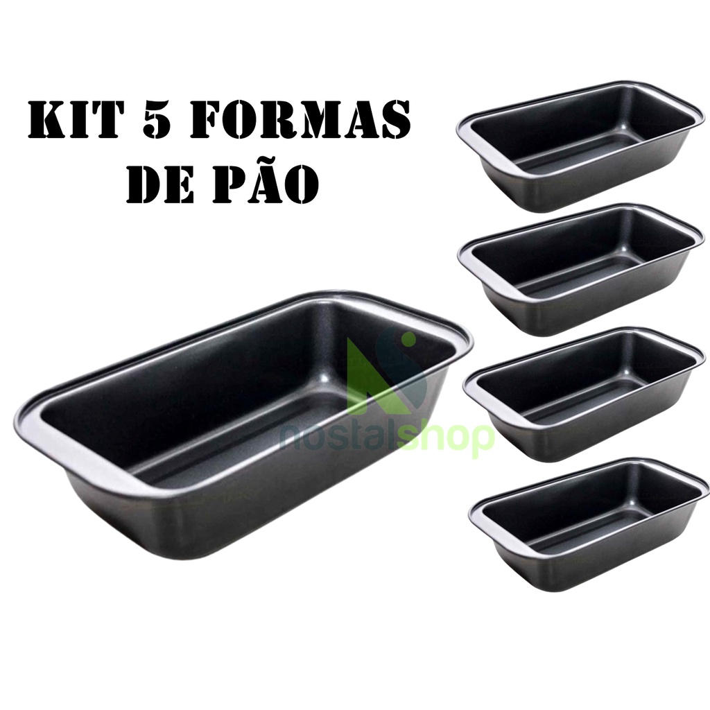 KIT 5 FORMA DE PÃO ASSADEIRA ANTIADERENTE FORMA PARA BOLO PÃO TORTA em Oferta na Shopee