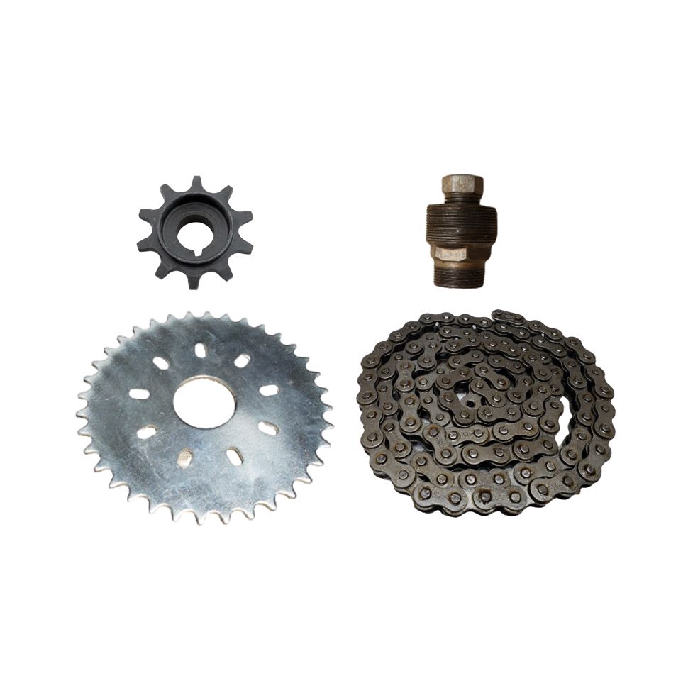Kit Coroa 36 Dentes + Corrente 415H + Pinhão + Saca para Bicicleta Motorizada