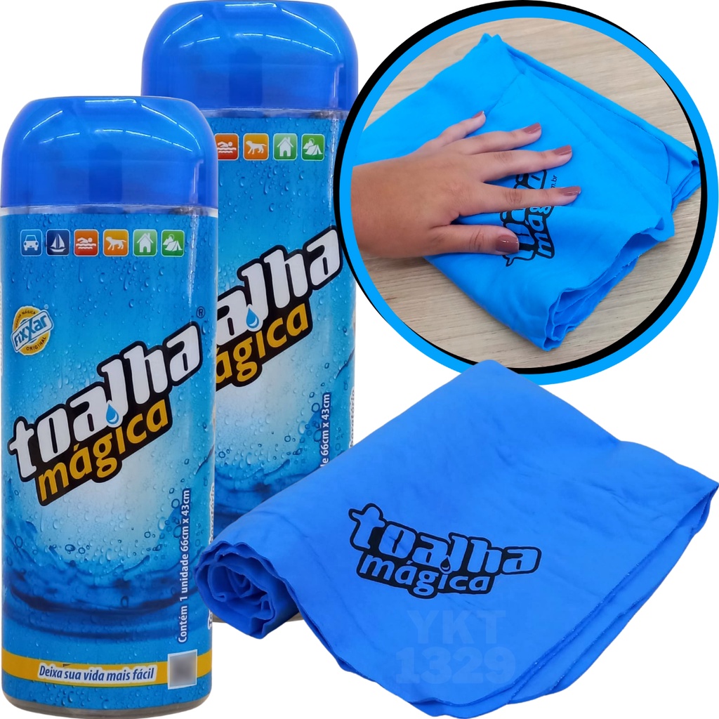 Kit 2 Toalhas Mágicas Fixxar Original Absorve Água Limpa Seca Carro em Oferta na Shopee