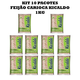 Kit 10 Pacotes Feijão Carioca Kicaldo 1kg