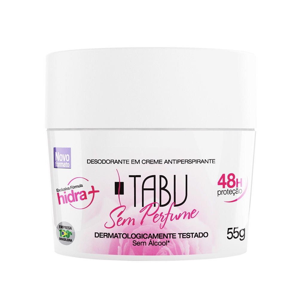 Desodorante Creme Antitranspirante Tabu Sem Perfume 55G