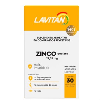Lavitan Zinco Quelato Mais Imunidade Cimed 30 Comprimidos