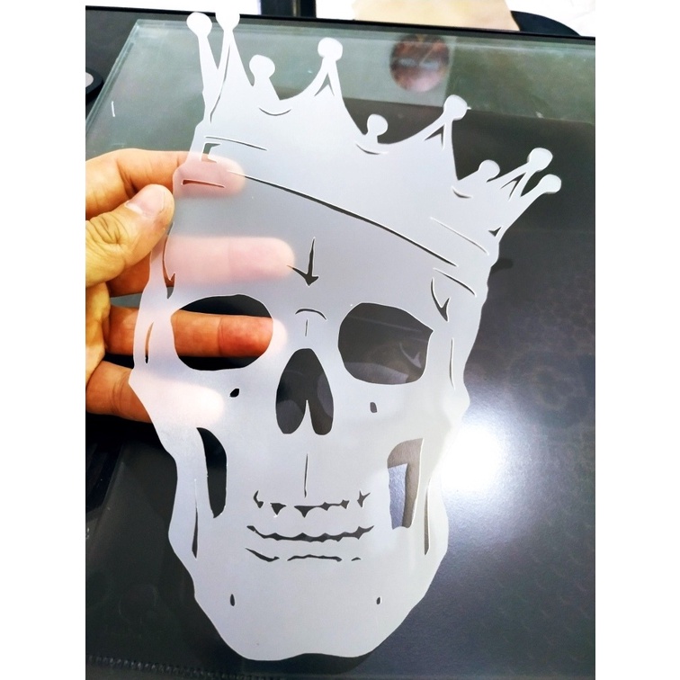 Stencil Caveira com Corôa  para Aerografias e Pinturas 2R04