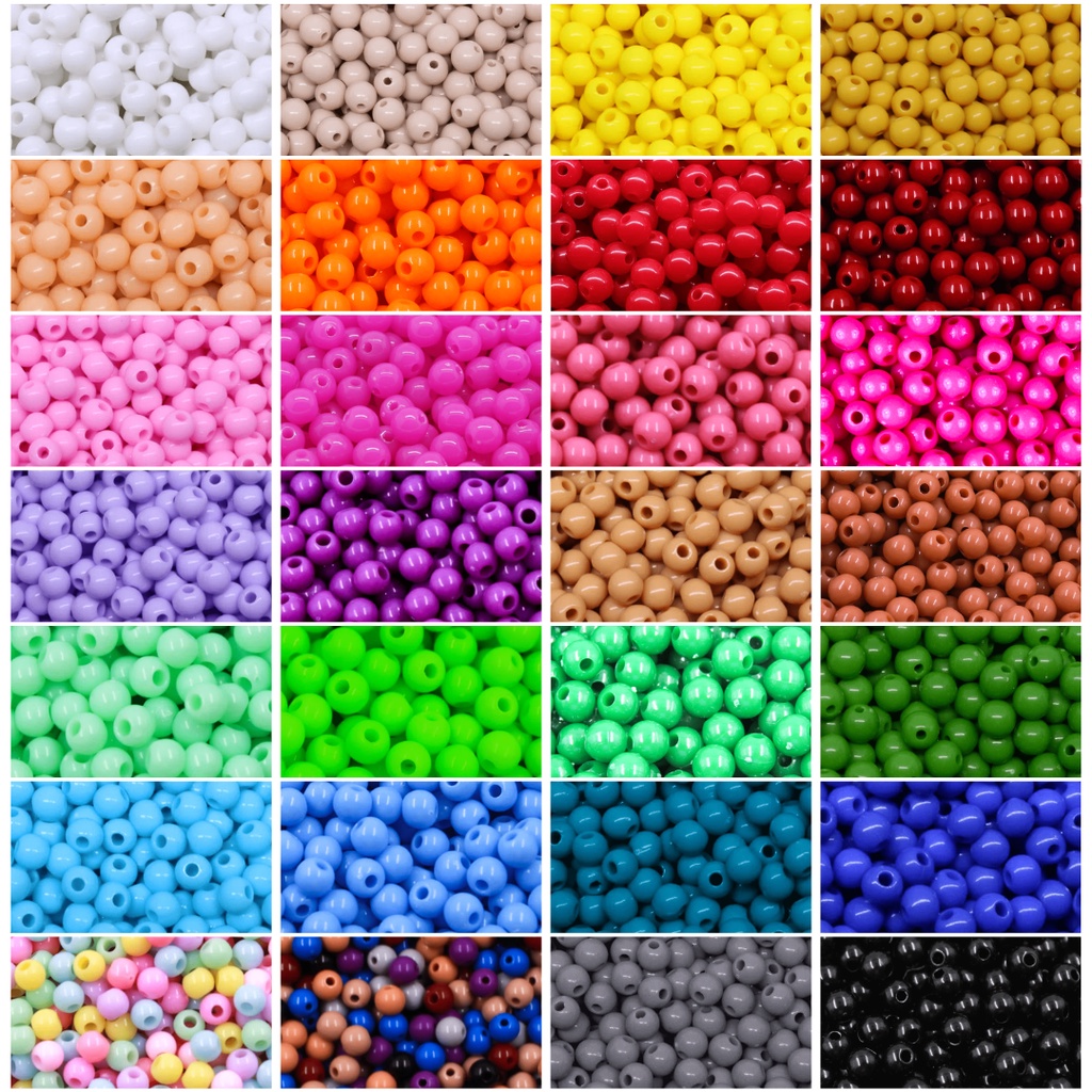 Até 1000 Unidades Bola Leitosa Passante 06mm Pacote 6mm Cores Miçanga Divertido Show