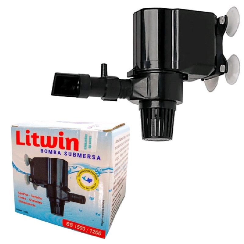 Bomba Submersa Para Aquários Lagos Samp Cascatas Litwin 1500L/H Com Redução 1200L/H -110v