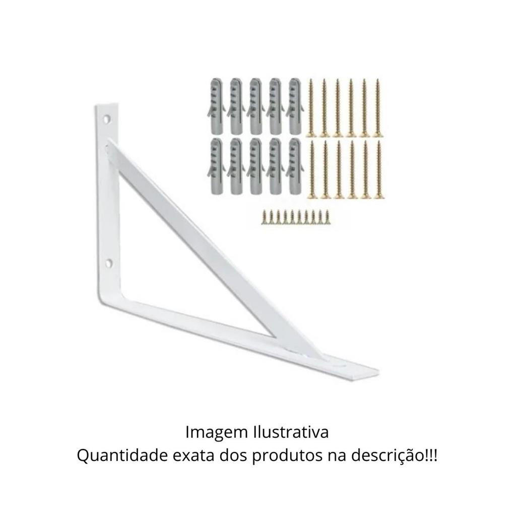 12 X Suporte Mao Francesa Prateleira 25cm Parafusos + Buchas