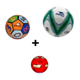 Kit c/ 1 Bola Futebol Campo/Society Nº5 + Bola de Recreação Nº3 + Mini Bola Infantil para Bebês Nº2