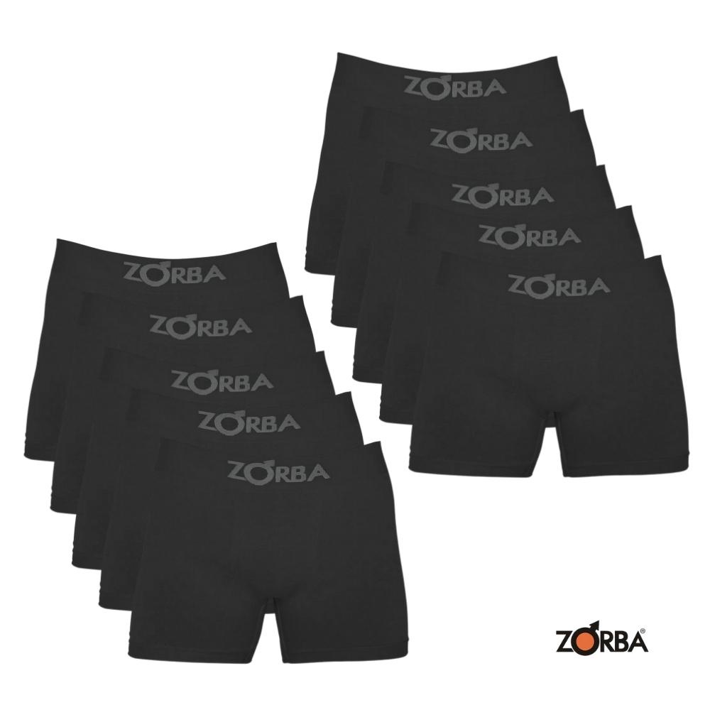 Kit Com 10 Cuecas Boxer Algodao Sem Costura Zorba