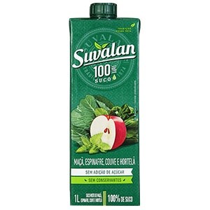 Suco Mix De Maçã, Espinafre, Couve E Hortela Suvalan 1L