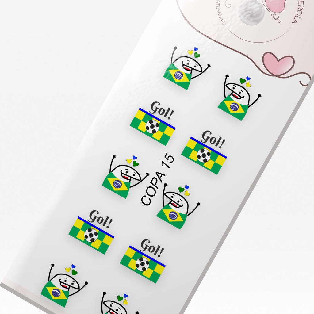 Adesivo 3D de Unhas-COPA DO MUNDO - Modelo COPA 15