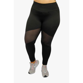 1 Legging Tule LegBrasil Plus Size Suplex Liso Leg Academia Ginastica
