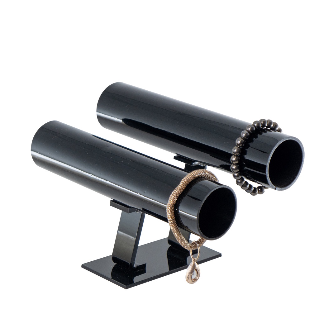 Expositor Pulseira Duplo Acrílico Preto