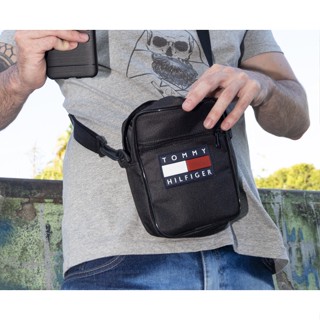 shoulder bag, mini bolsa de lado, bolsa de ombro, pochete de ombro, masculino e feminino, 3 bolsos