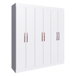 Guarda-Roupa 6 Portas 2 Gavetas Alba Multimóveis CR4146 Branco