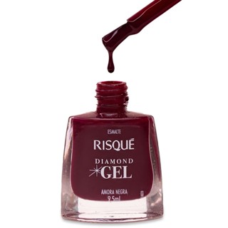 Esmalte Risqué Diamond Gel Amora Negra Cremoso 9,5ml