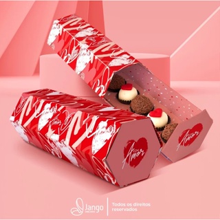 10 Embalagem Estojo Para 5 Doces Ou Alfajor Amor (Jango) Cód. 2017 em Oferta na Shopee