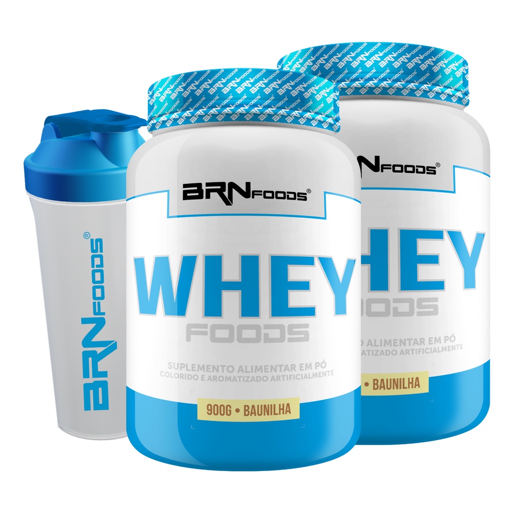 Kit 2x Whey Protein Foods 900g + Coqueteleira 600ml – BRNFOODS