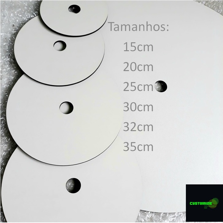 Disco para bolo Cake Board com furo para bailarina guindaste base para bolo torta MDF face branca