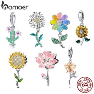 Bamoer Charmosa Série Prata 925 Flor Fofa Para Colar Pulseira DIY