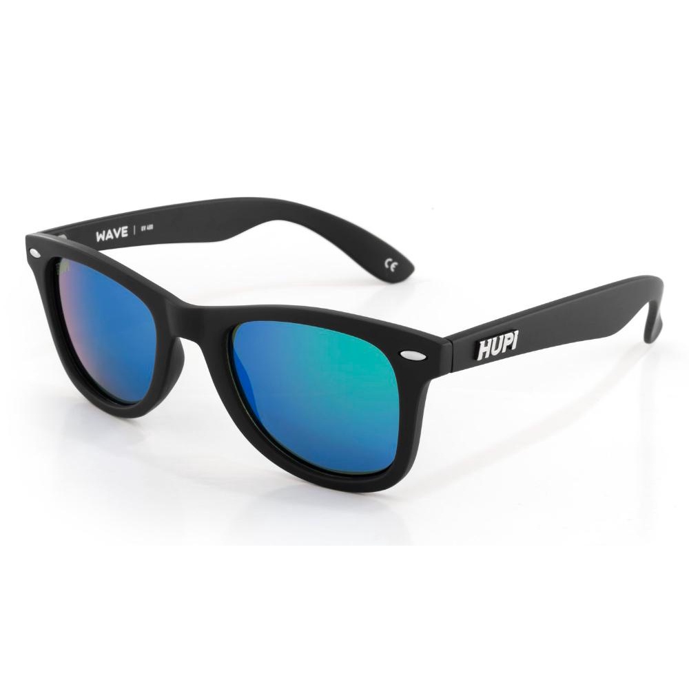 Óculos de Sol HUPI Wave Armação Preto Lente Verde Espelhado