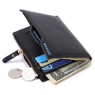 Bogesi Carteira De Couro Masculina Com Zíper Homem Bolsa De Crédito Removível Bolsos De Moedas Para Homens