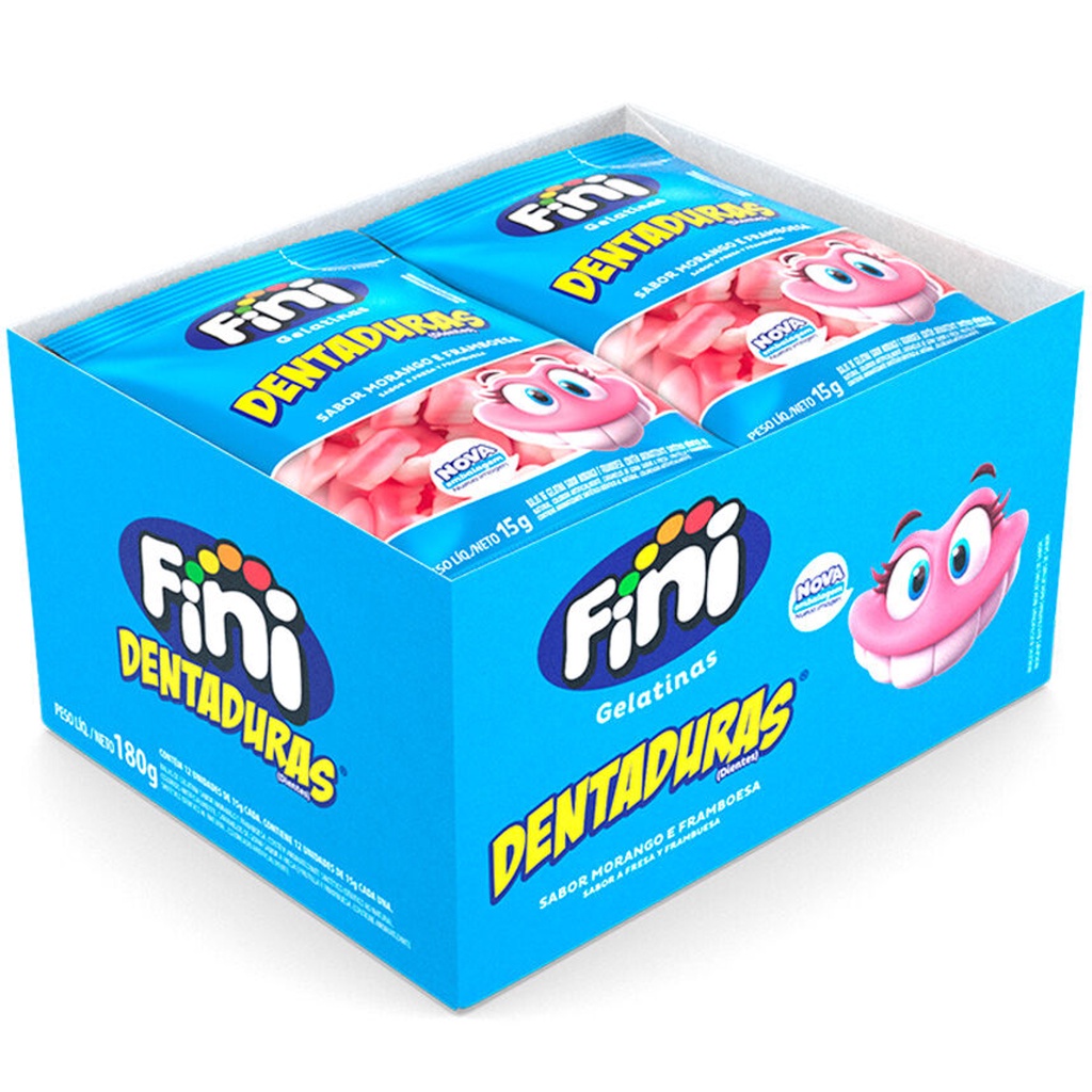 Mini Dentaduras com 12 pacotes de 15g cada - Fini