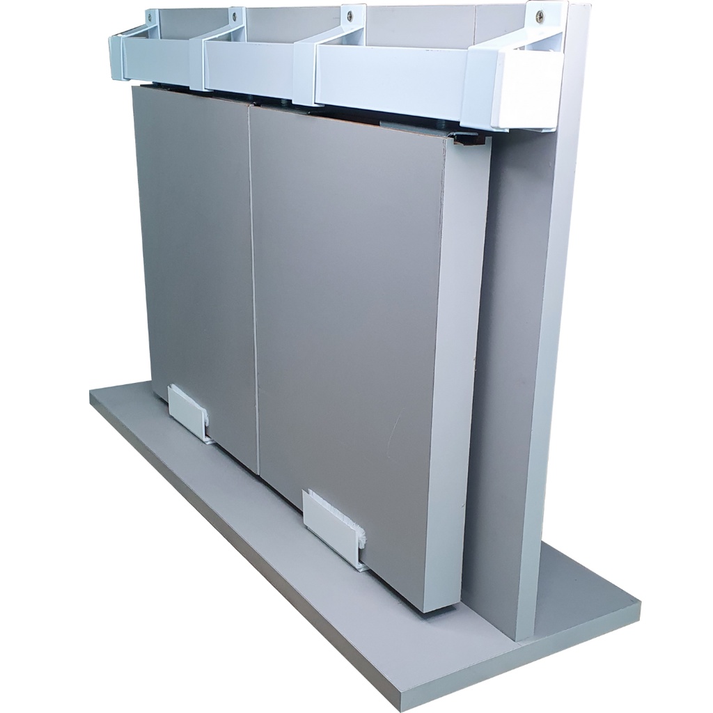 Kit Porta de correr com 2 folhas de 60cm - kit de ferragens de 2,40 branco com par de fecho concha branco
