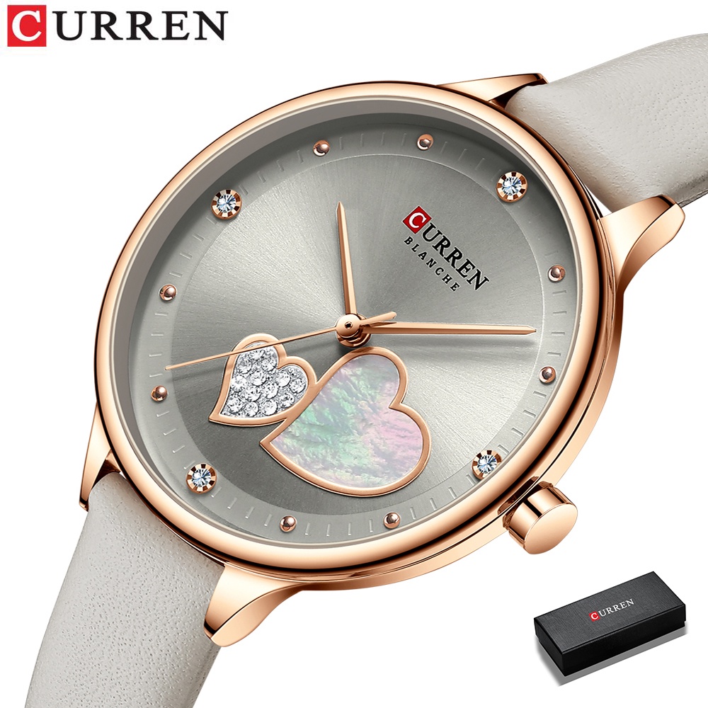 Curren Relógio Feminino Moda Simples Casual Esportivo Couro Quartzo À Prova D'ág