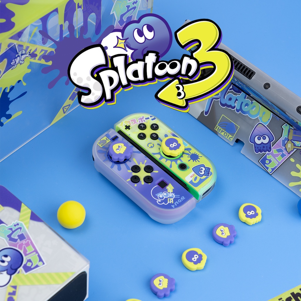 Splatoon 3 Tema Capa Protetora Translúcida Limitada Para Nintendo Switch E OLED