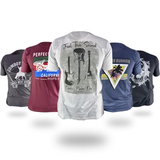 Kit 5 Camisetas Revenda Masculinas Malha Premium 30.1 Penteada Silk Estampadas Camiseta Masculina Envio