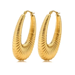 Brincos Vnox De Argola Oca Para Mulheres , Pendente De Aço Inoxidável 18K Hipoalergênico Leve