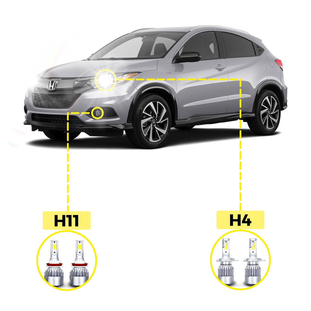 Kit Ultra LED Honda HR-V 2015/2020 20000 Lúmens 6500K H4 H11 em Oferta na Shopee