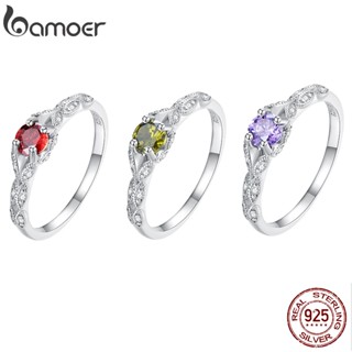 Bamoer 925 Anel De Zircônio De Luxo Prata Para Jóias Da Moda Feminina