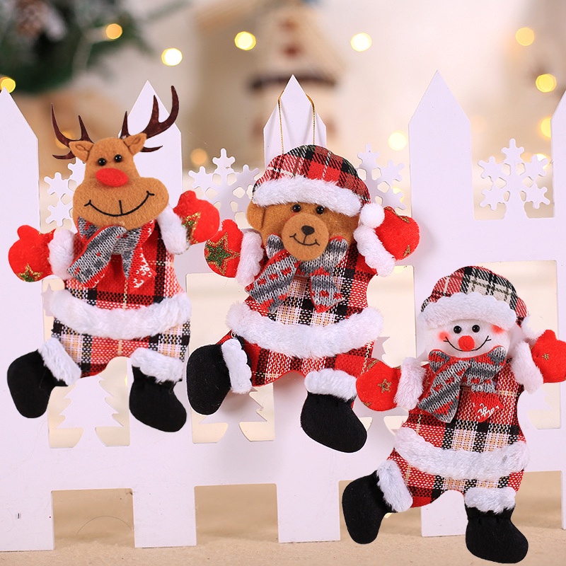 Enfeites de natal Acessórios Para Árvore De Natal Boneca Dança Homem Velho  De Neve Boneco De Veado Marionete De Tecido Pequeno Pingente Presente |  Shopee Brasil