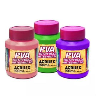 Tinta PVA Fosca Acrilex 100ml - Artesanato Madeira, MDF, Isopor e Mais! em Oferta na Shopee