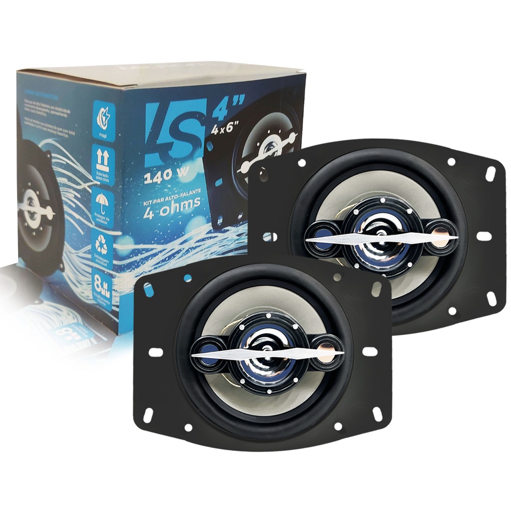 Par Alto Falante 4x6 Polegadas Quadriaxial Leson Ls4x6 140w em Oferta na Shopee