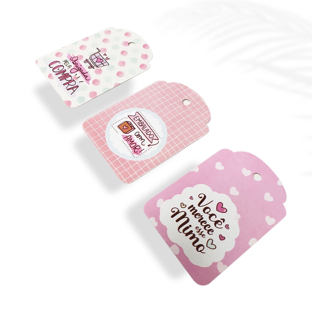 200 Tag Cartão de Agradecimento ao cliente - 7,5x5cm