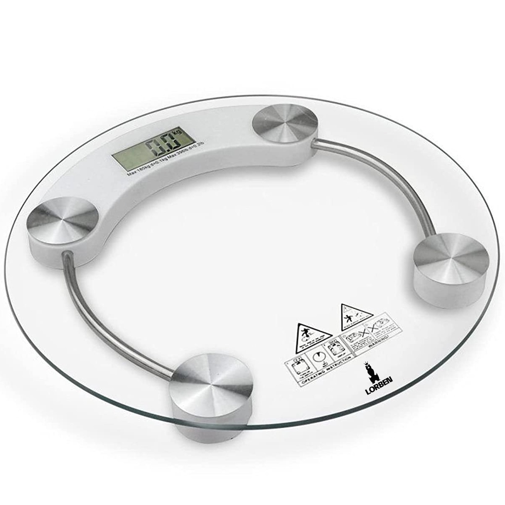 Balança Peso Corporal Digital Redonda Banheiro Academia Consultório até 180kg Lorben