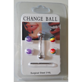 PACOTE COM 12 caixa piercing de língua em aço e bolinhas plástica color em Oferta na Shopee