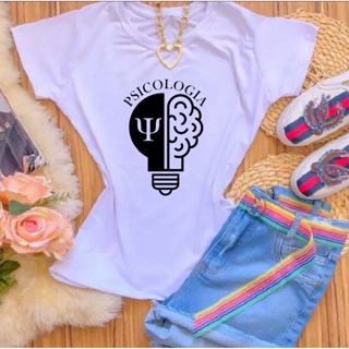 Camiseta T-shirt Blusa Profissão PSICOLOGIA LÂMPADA CÉLEBRO em Oferta na Shopee