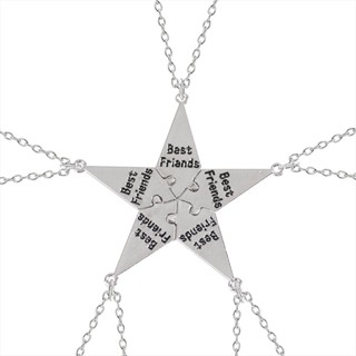 5-Peças Melhor Amigo Colar De Costura Masculino E Feminino Estudantes Bff Amizade Pingente Estrela Gargantilha De Corrente De Metal Presente De Joias