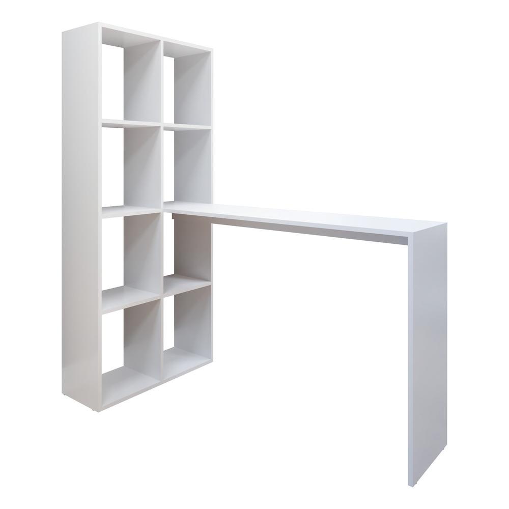 Escrivaninha com Estante Lateral Multimóveis FG2561 Branco em Oferta na Shopee