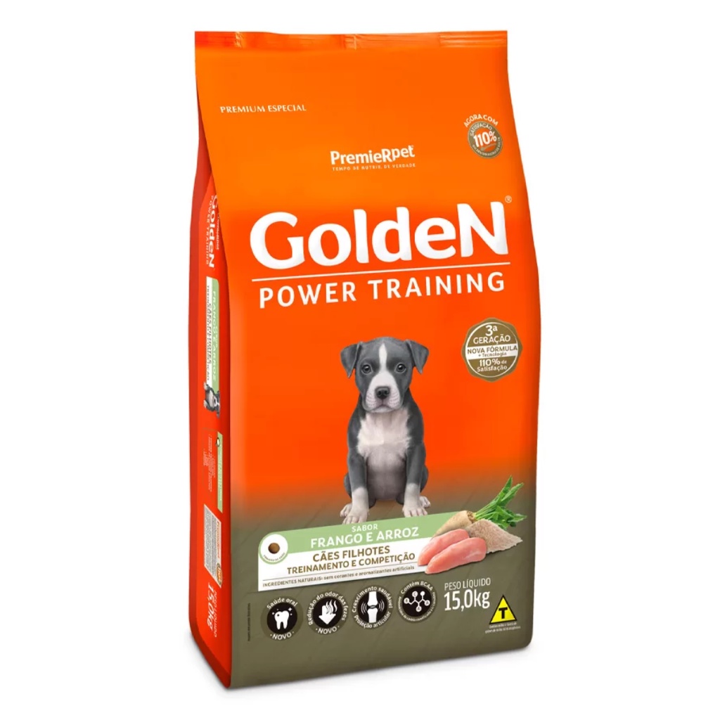 Ração Golden Power Training para Cães Filhotes Sabor Frango e Arroz - 15kg em Oferta na Shopee